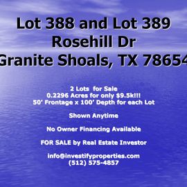 388, 389 Rosehill, Granite Shoals, TX